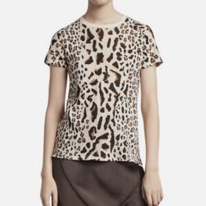 ATM Anthony Thomas Melillo Leopard Print Short Sleeve Top